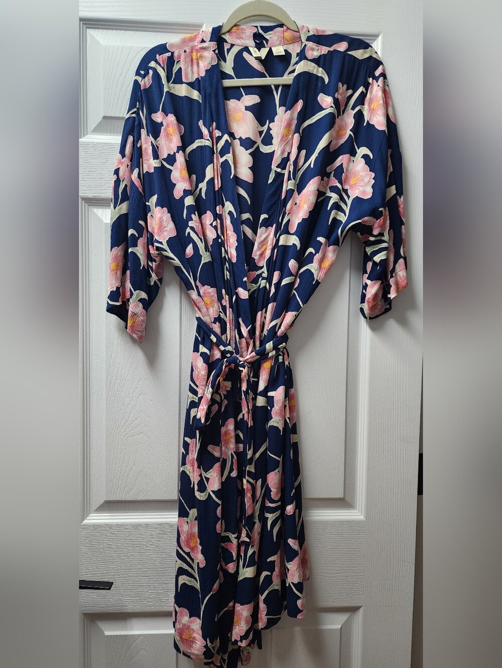 Roxy Navy Floral Dress with Pink and White Blooms